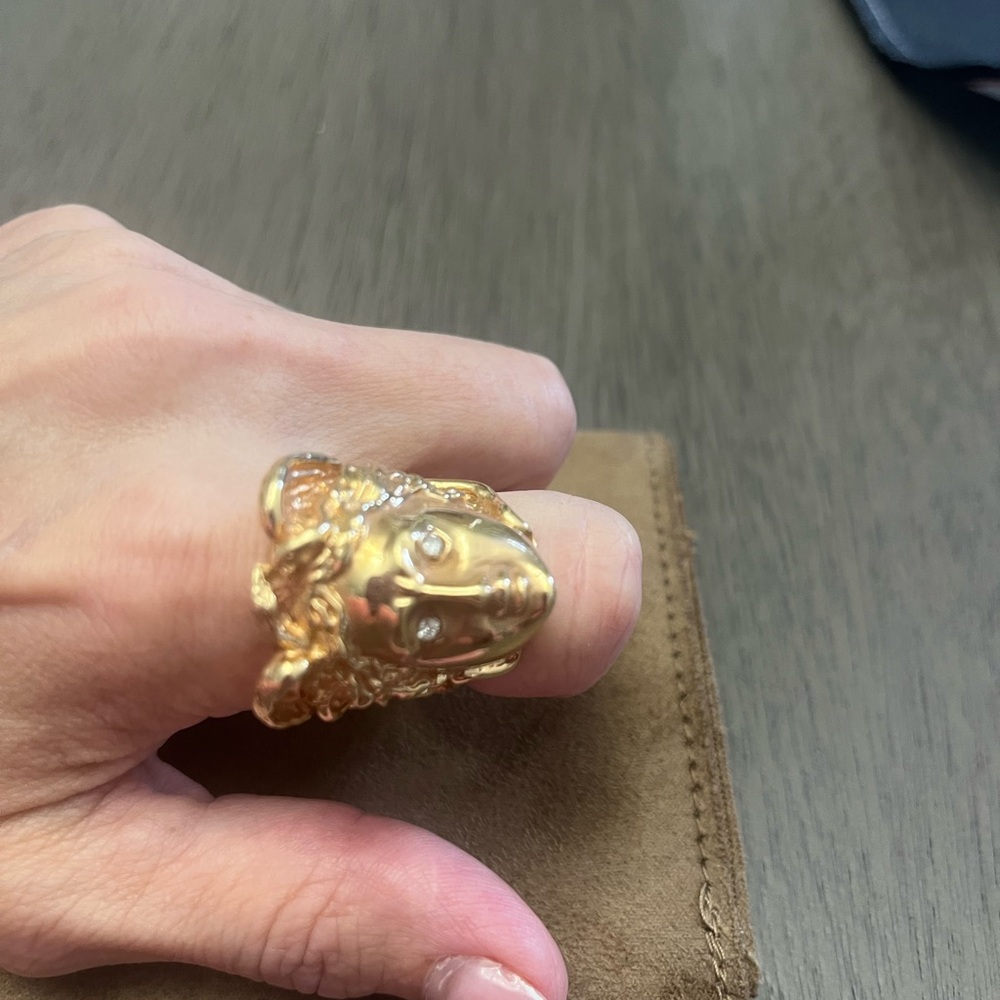 Gold Medusa Statement Ring - Picture 2 of 6
